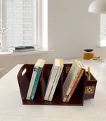 Lalhaveli Desk Supplies Accessories Wooden Hand Painted Books Magazine Pen Pencil Holder Table top Decor
