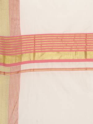 white pure cotton woven saree with blouse 5