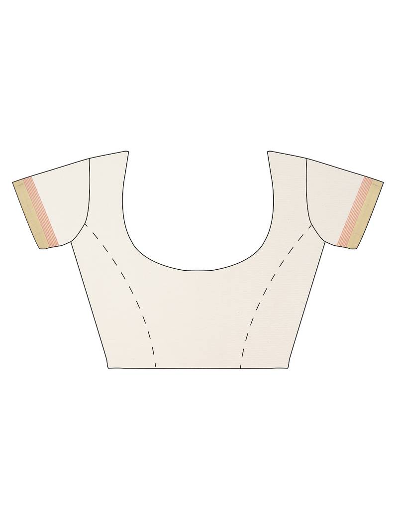 white pure cotton woven saree with blouse