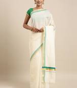 white pure cotton woven saree with blouse