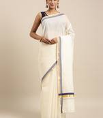 white pure cotton woven saree with blouse