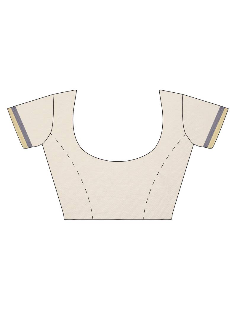 white pure cotton woven saree with blouse