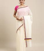 white pure cotton woven saree with blouse