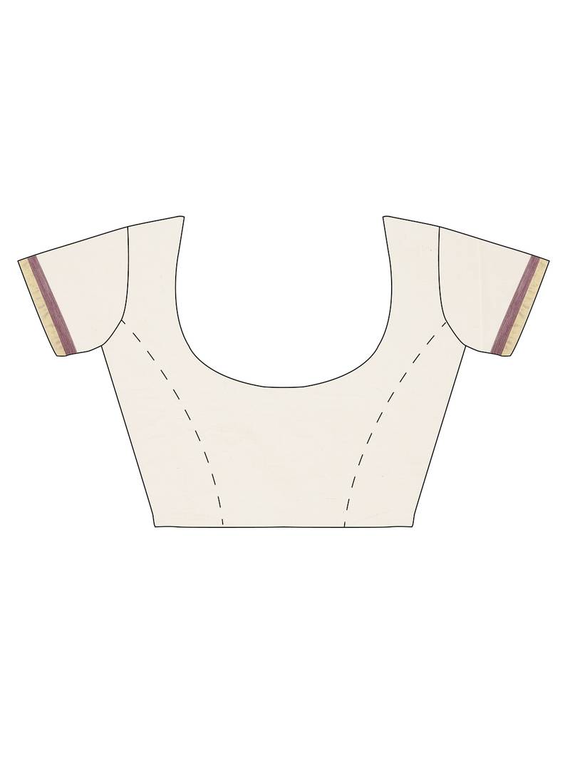 white pure cotton woven saree with blouse