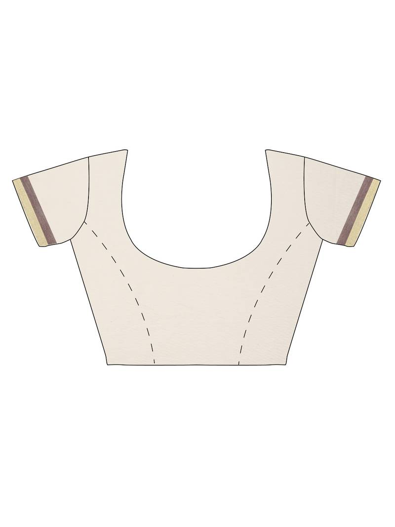 white pure cotton woven saree with blouse