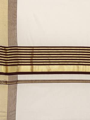 white pure cotton woven saree with blouse 5