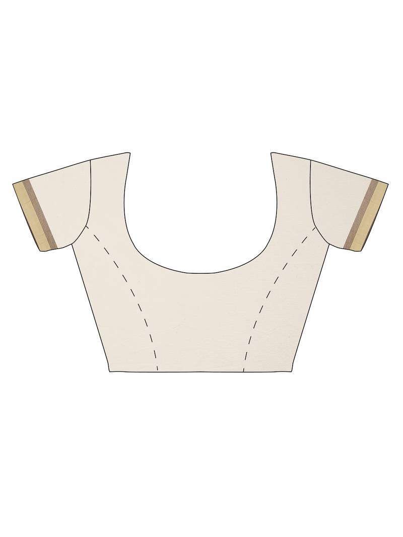 white pure cotton woven saree with blouse