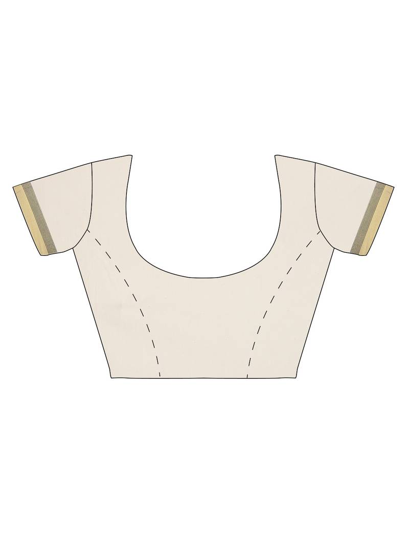 white pure cotton woven saree with blouse