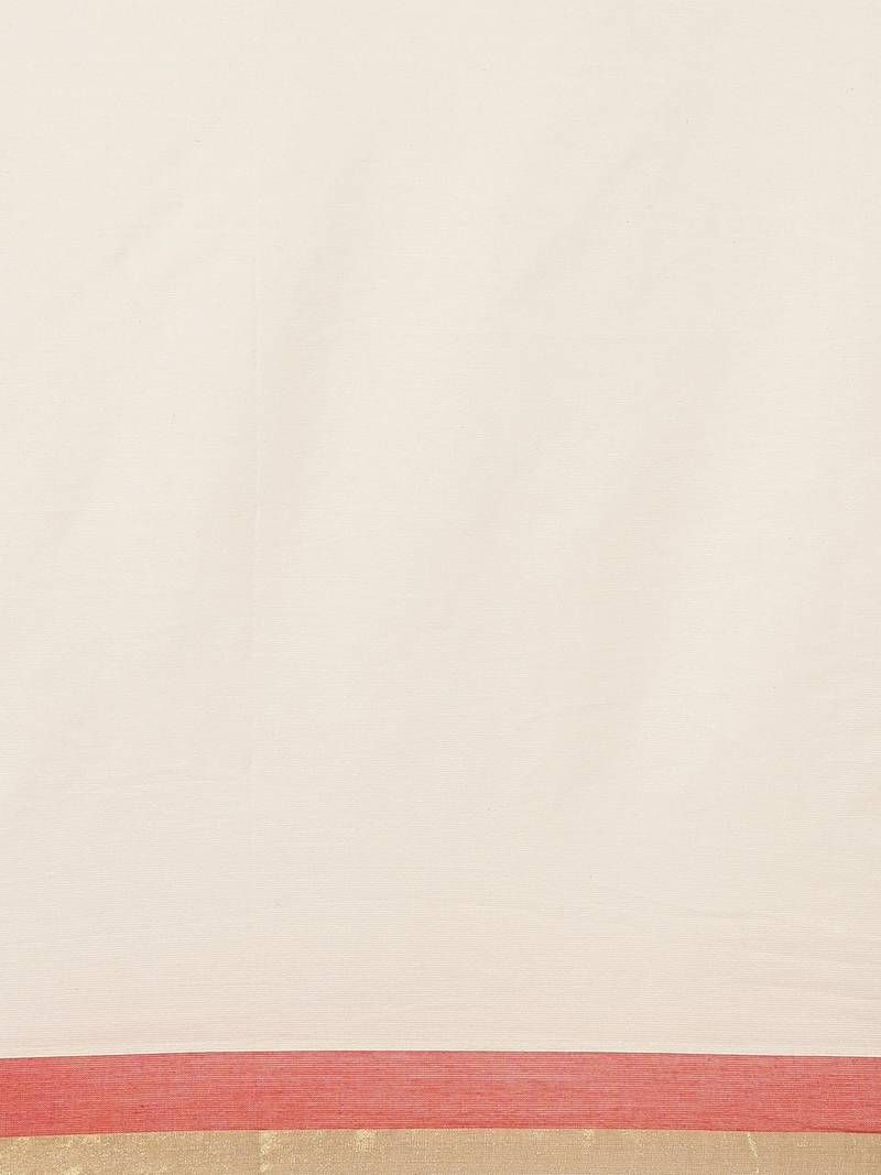 white pure cotton woven saree with blouse