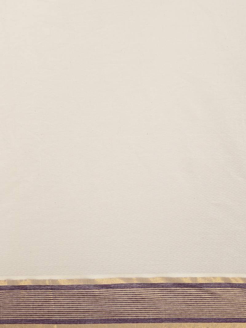 white pure cotton woven saree with blouse