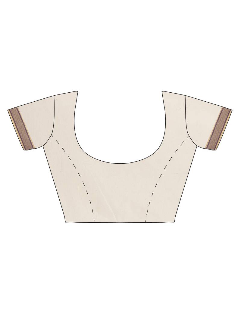 white pure cotton woven saree with blouse