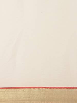 white pure cotton woven saree with blouse 4