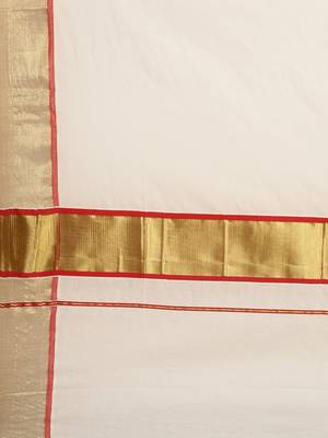 white pure cotton woven saree with blouse 5