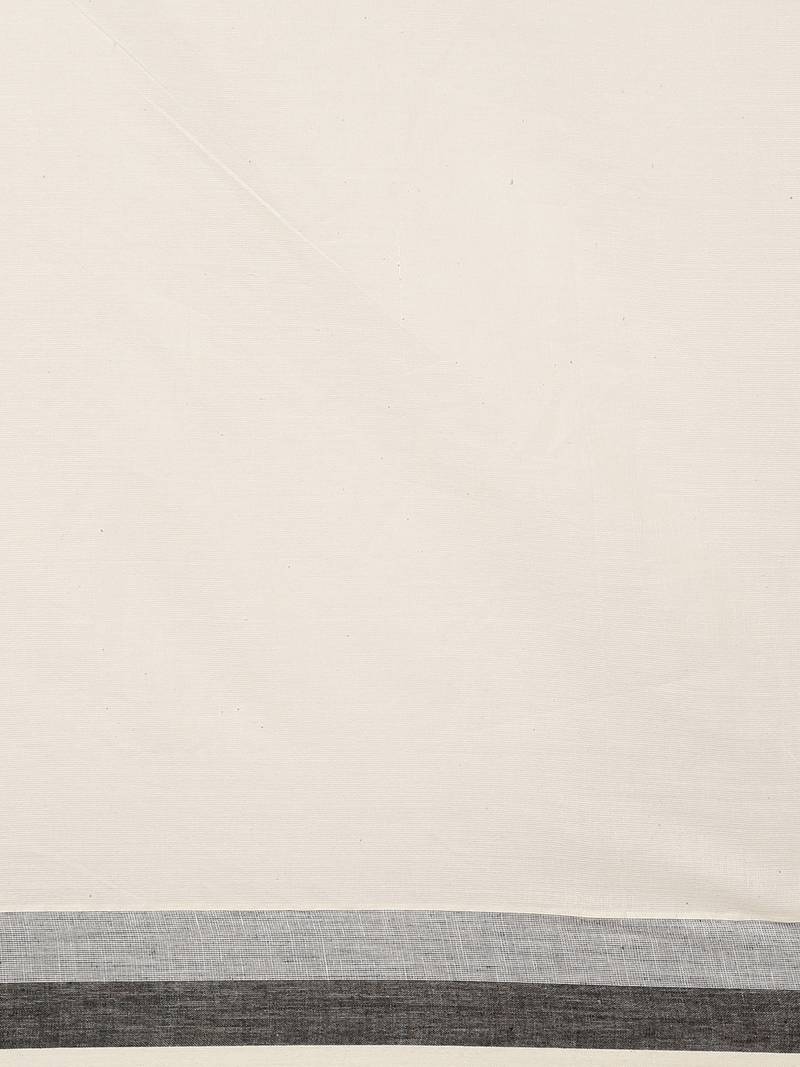 white pure cotton woven saree with blouse