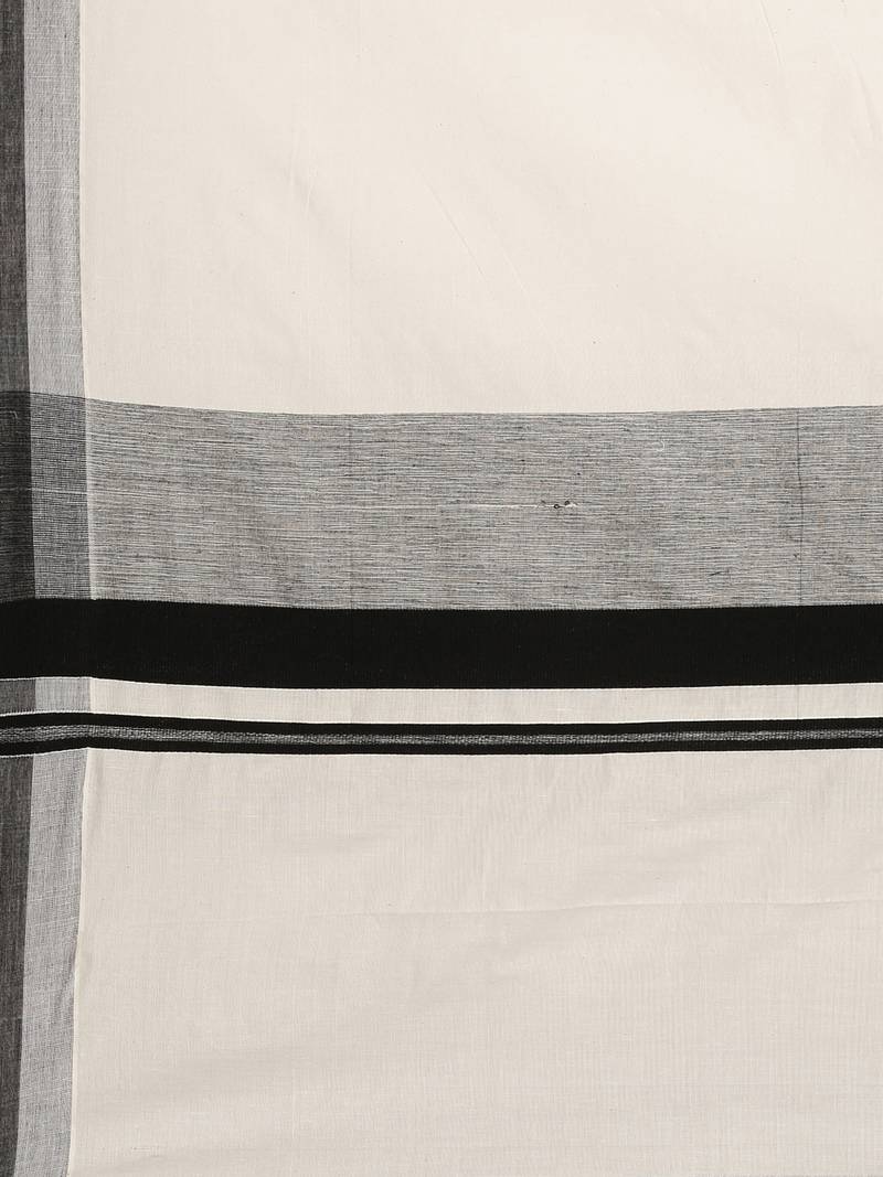 white pure cotton woven saree with blouse