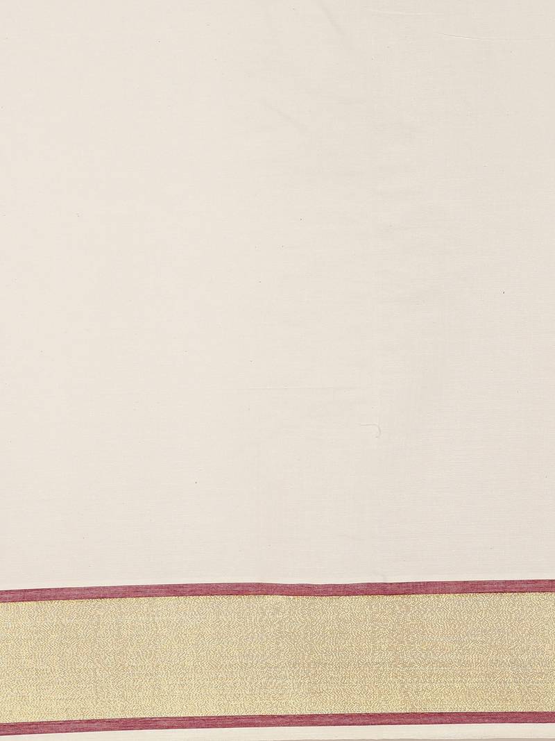 white pure cotton woven saree with blouse