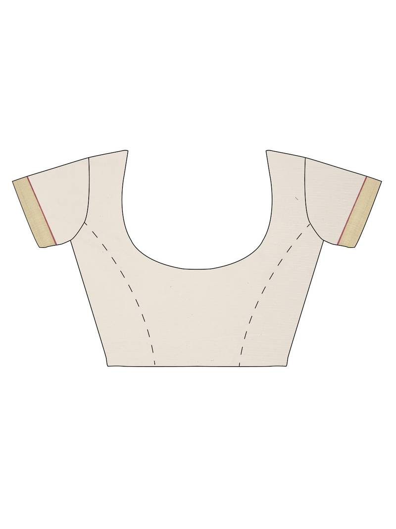 white pure cotton woven saree with blouse