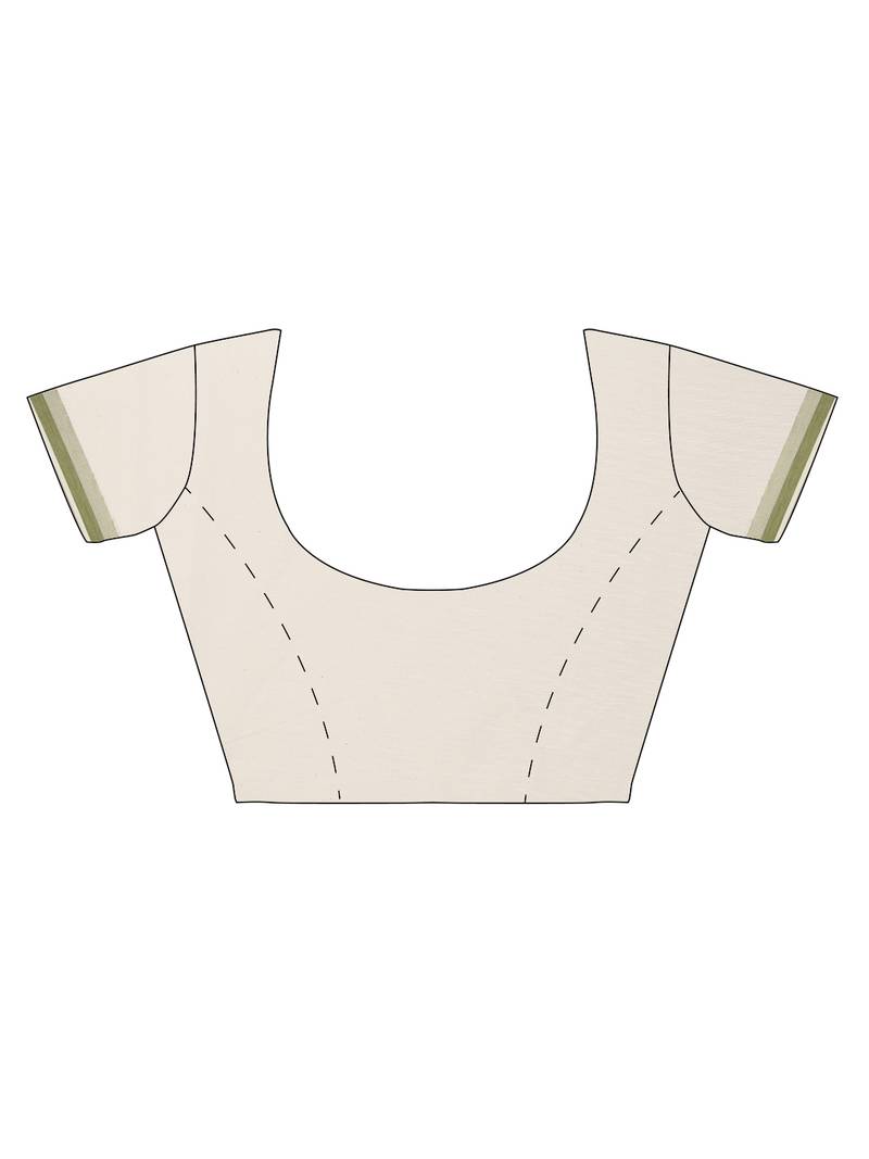 white pure cotton woven saree with blouse