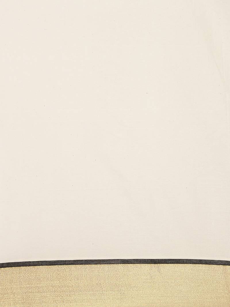 white pure cotton woven saree with blouse