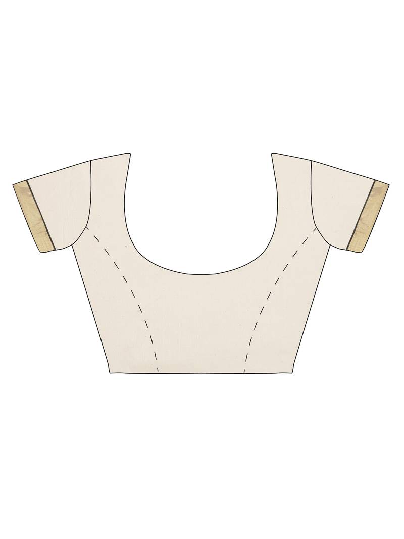 white pure cotton woven saree with blouse