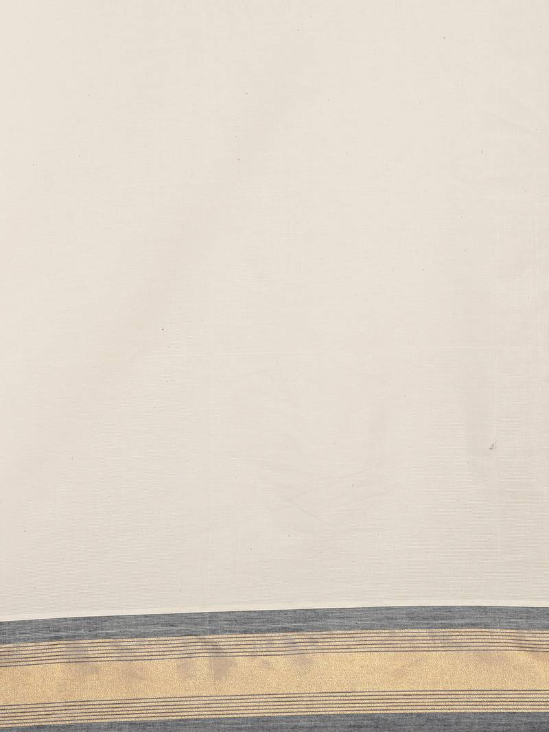 white pure cotton woven saree with blouse