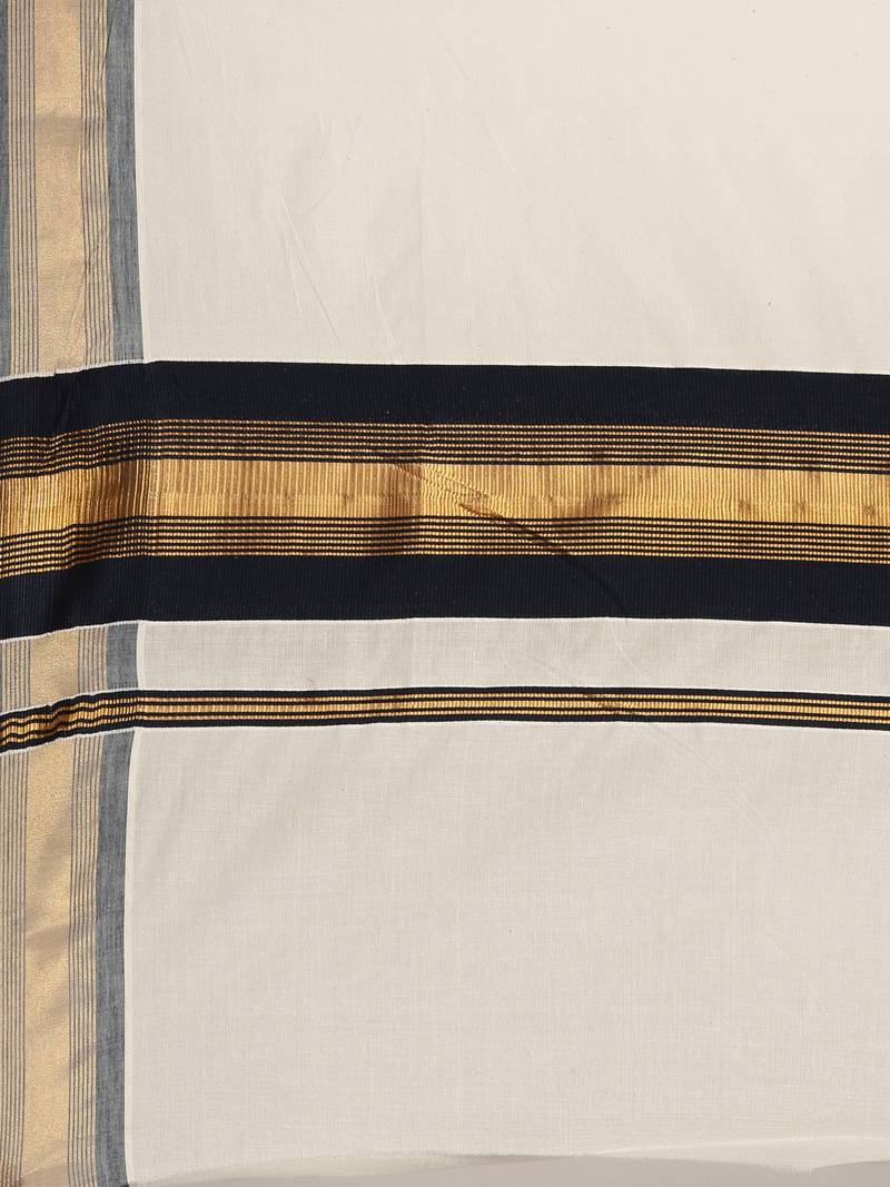 white pure cotton woven saree with blouse