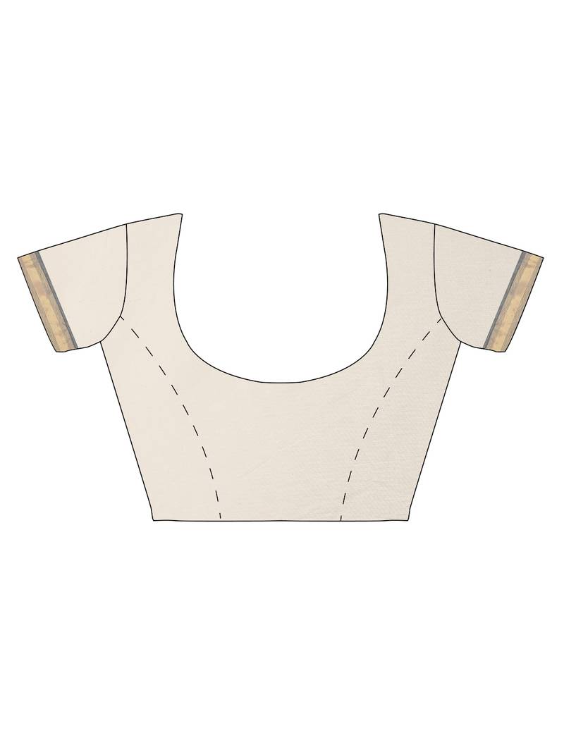 white pure cotton woven saree with blouse