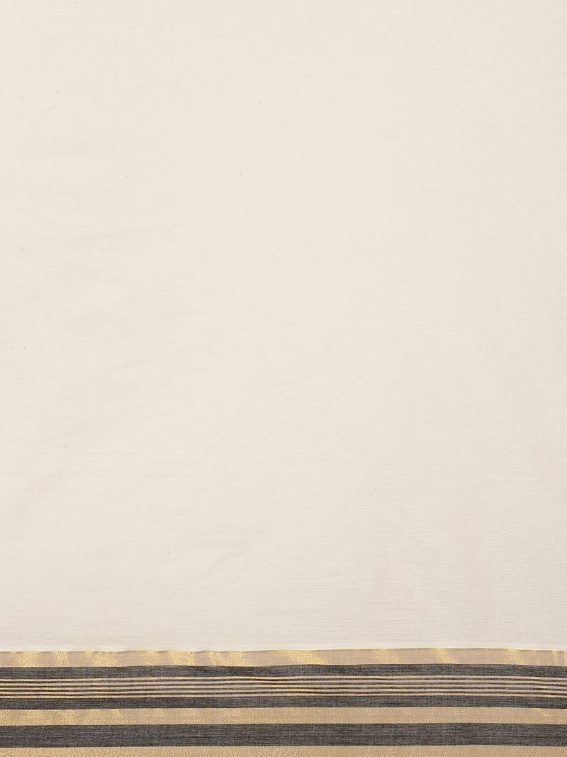 white pure cotton woven saree with blouse