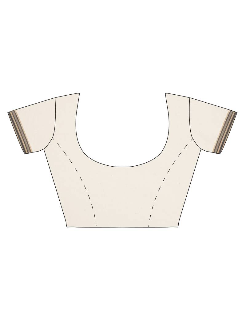 white pure cotton woven saree with blouse