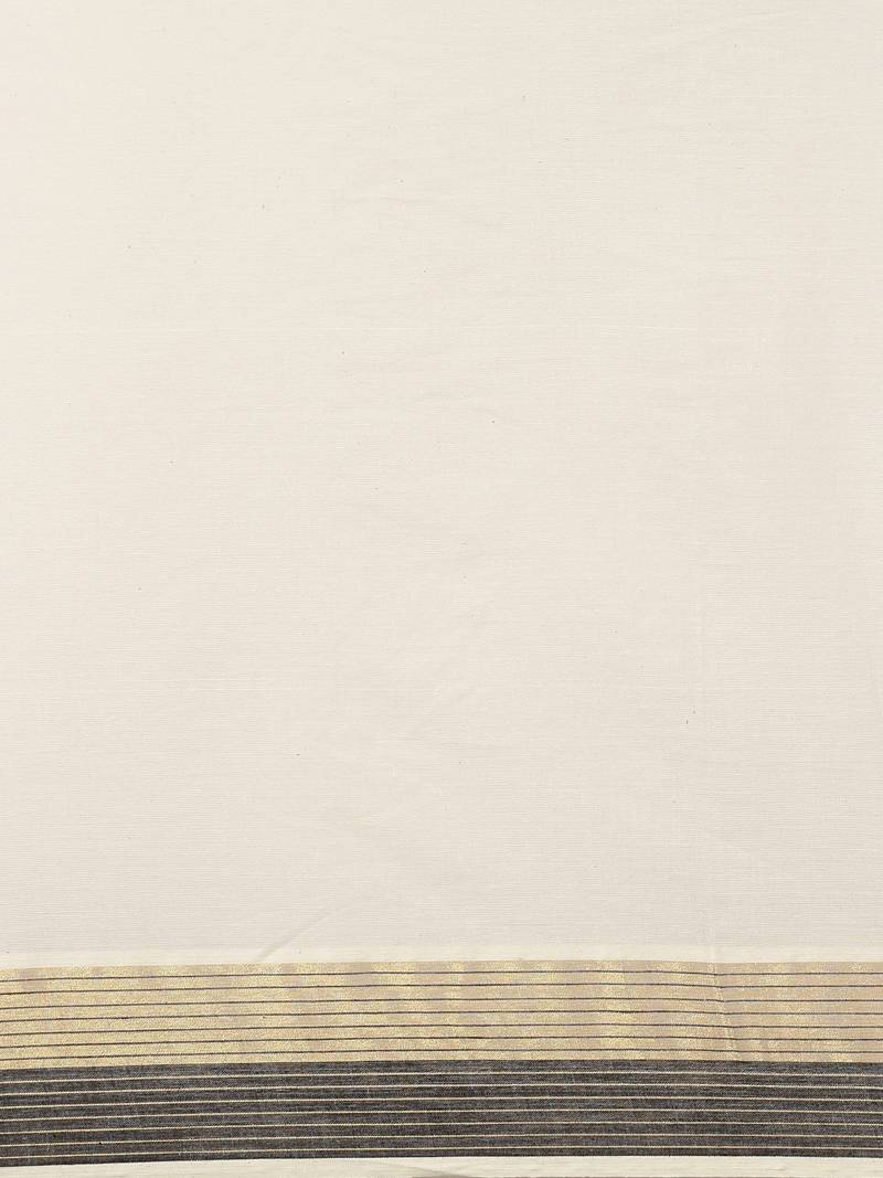white pure cotton woven saree with blouse