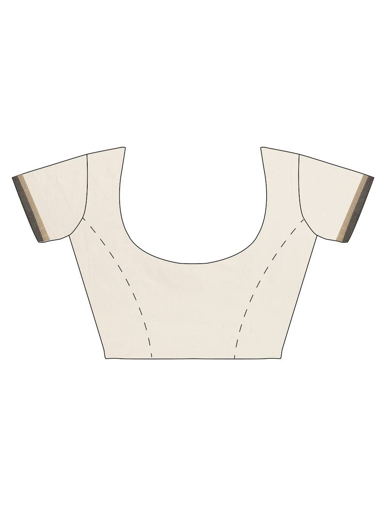 white pure cotton woven saree with blouse