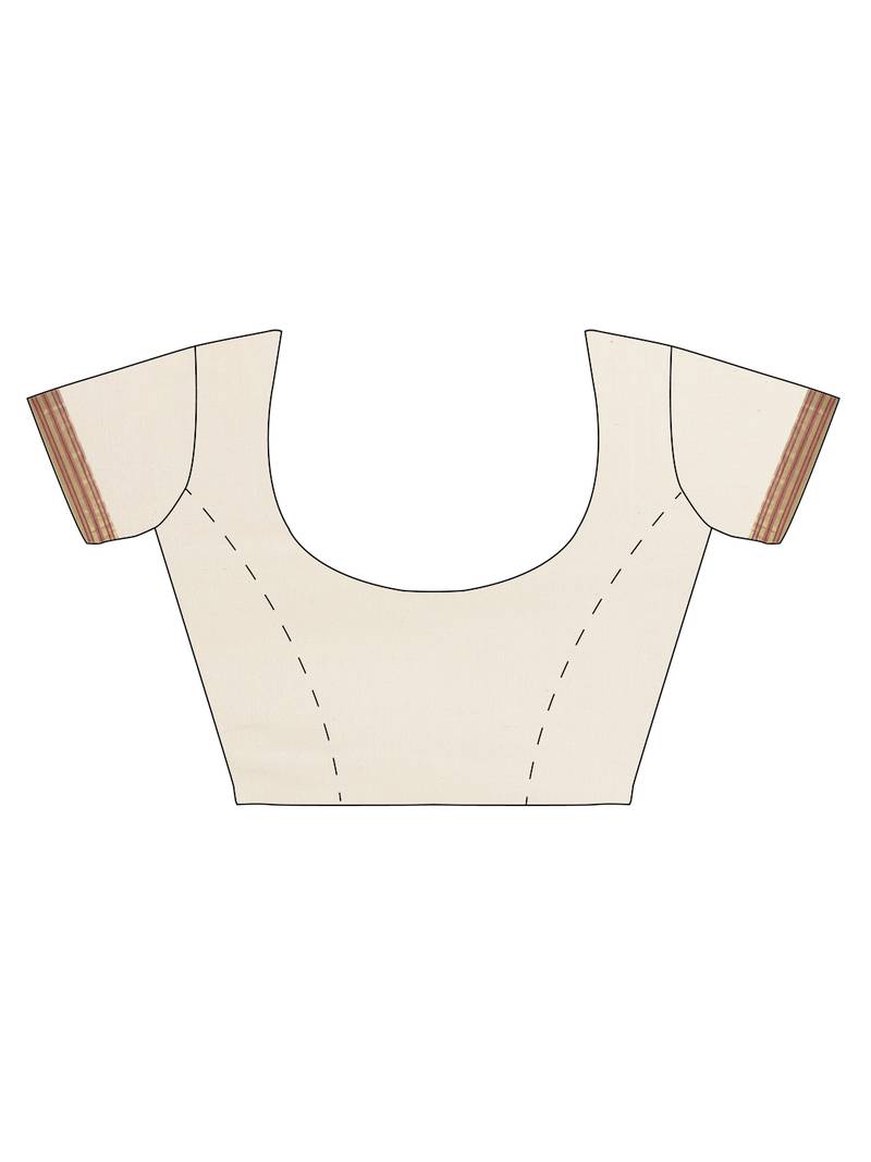 white pure cotton woven saree with blouse