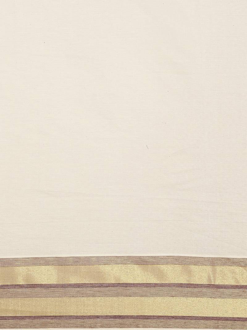 white pure cotton woven saree with blouse