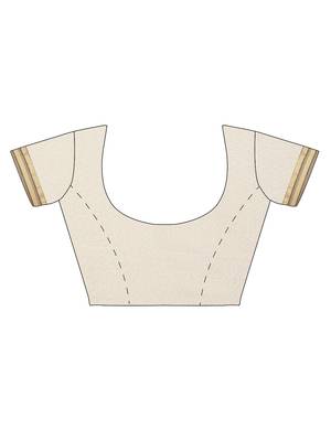 white pure cotton woven saree with blouse 6