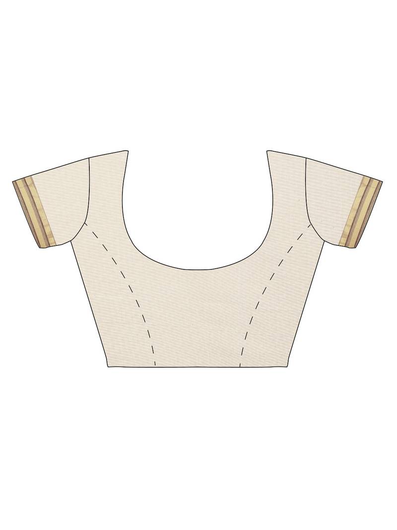 white pure cotton woven saree with blouse