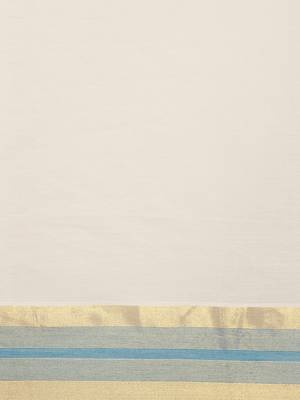 white pure cotton woven saree with blouse 4