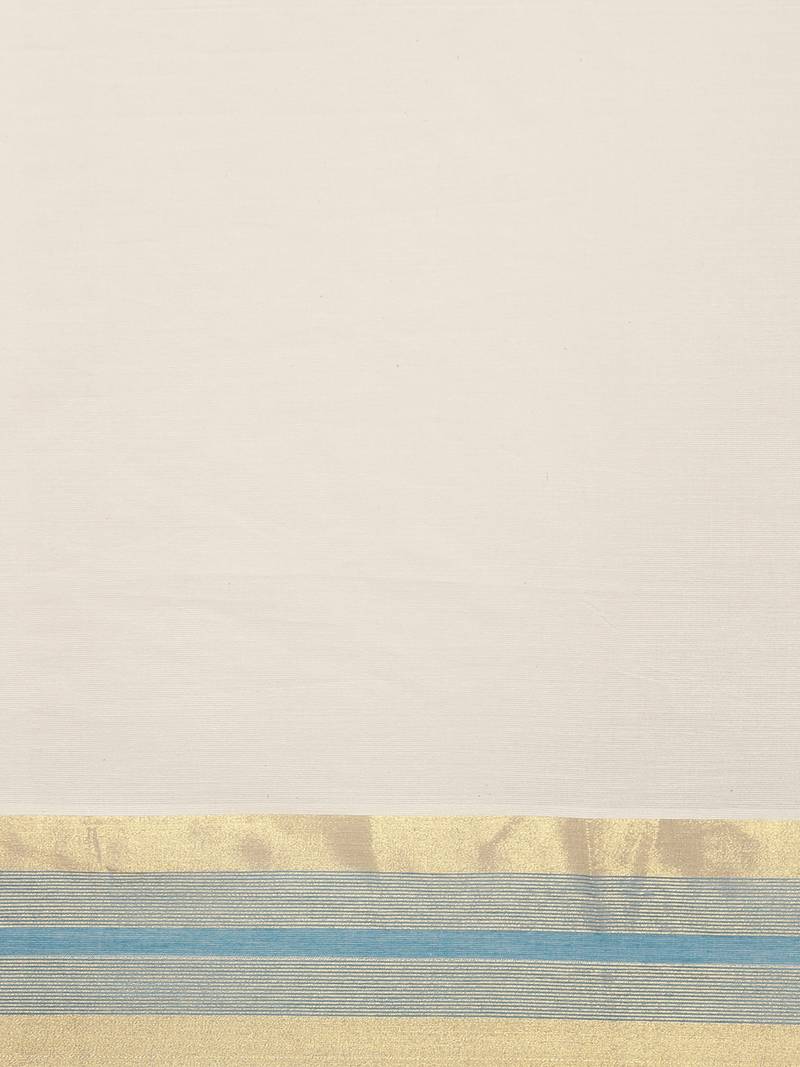 white pure cotton woven saree with blouse