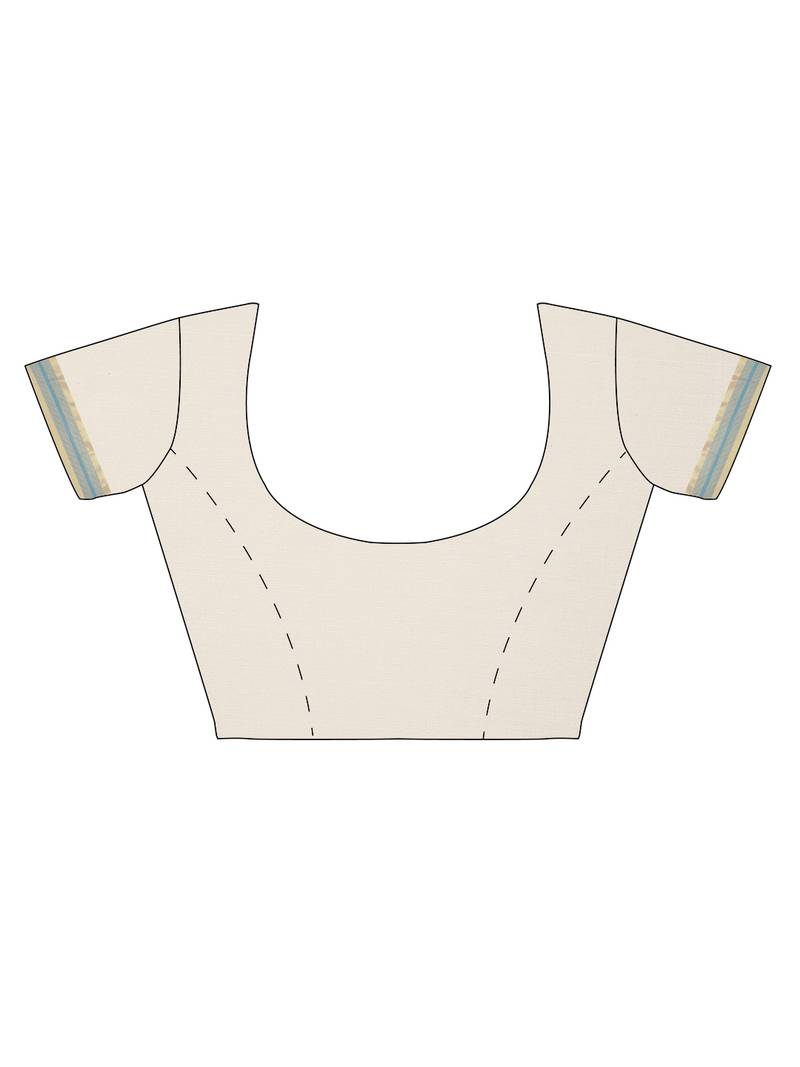 white pure cotton woven saree with blouse