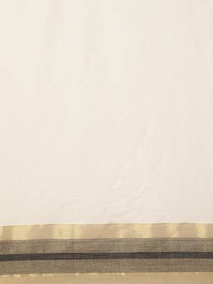 white pure cotton woven saree with blouse 4