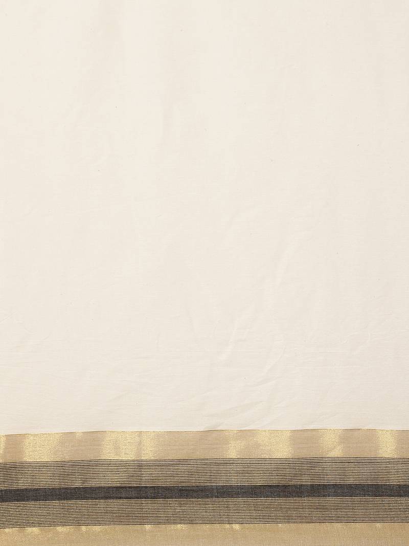 white pure cotton woven saree with blouse
