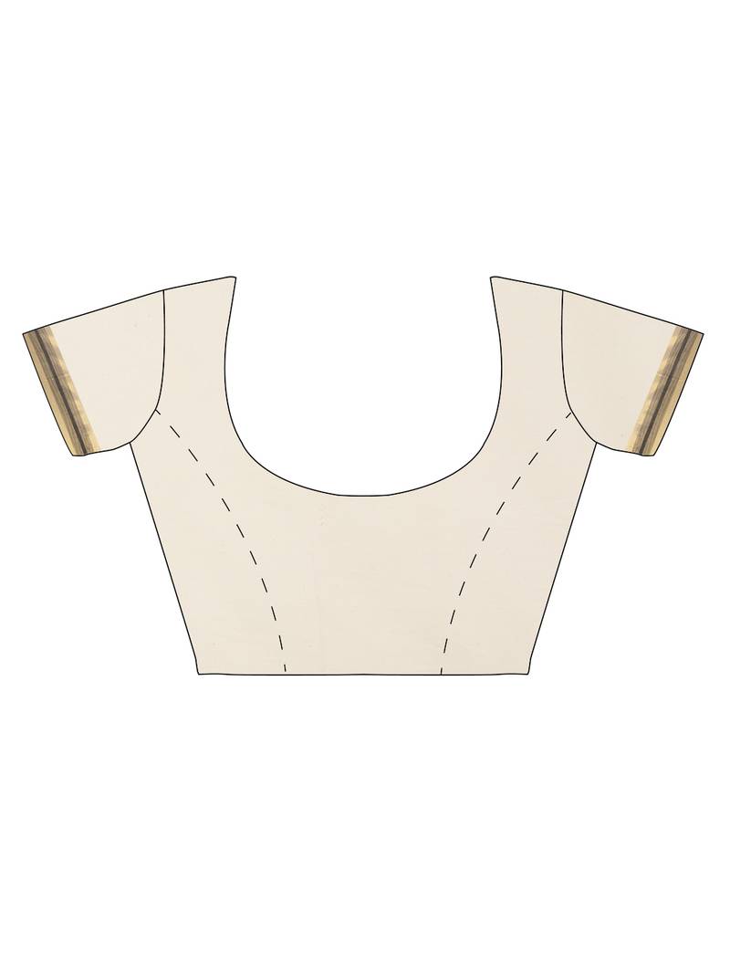 white pure cotton woven saree with blouse