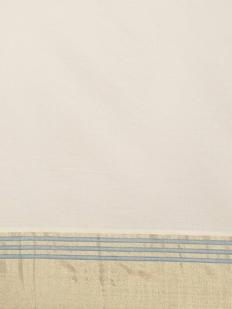 white pure cotton woven saree with blouse