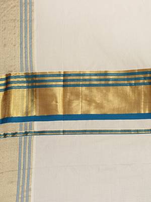 white pure cotton woven saree with blouse 5