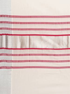 white pure cotton woven saree with blouse 5