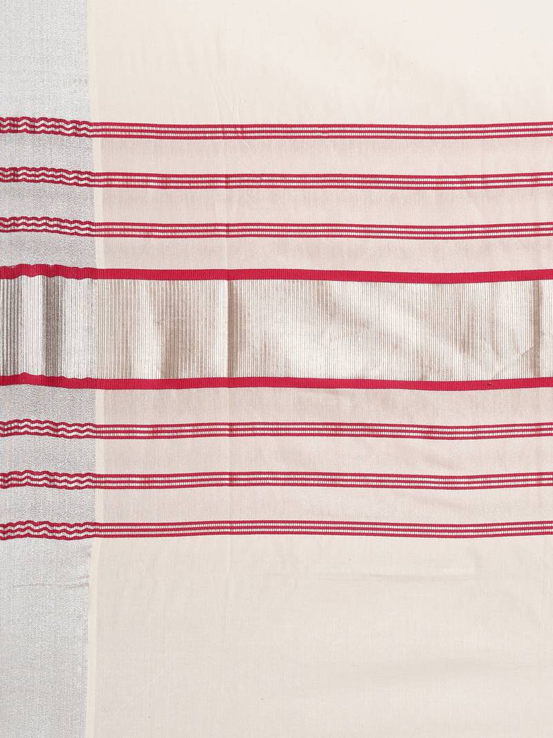 white pure cotton woven saree with blouse