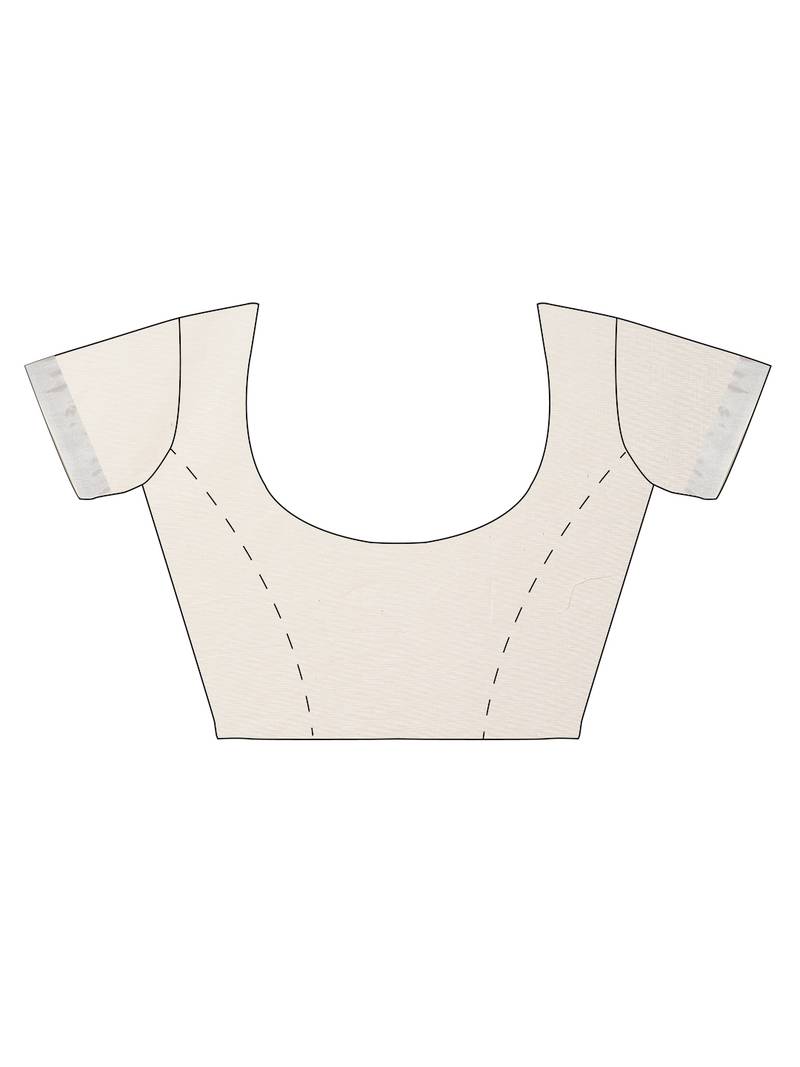 white pure cotton woven saree with blouse