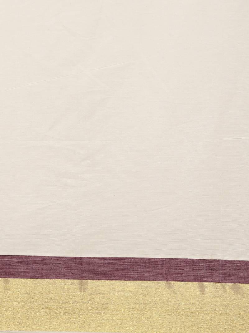 white pure cotton woven saree with blouse