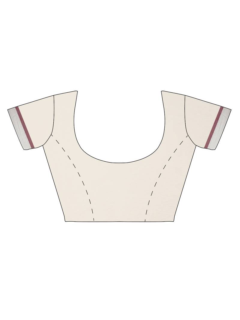 white pure cotton woven saree with blouse