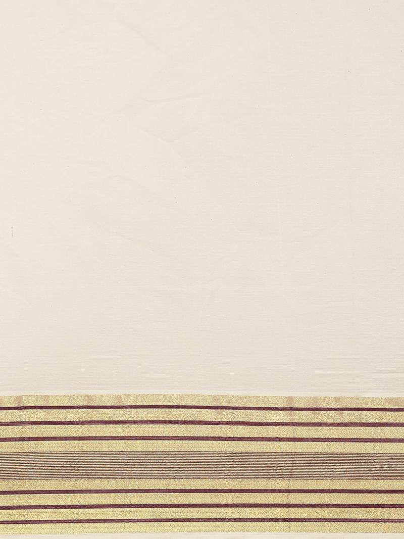 white pure cotton woven saree with blouse