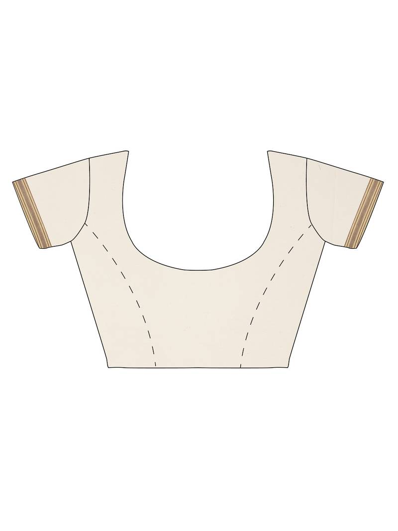 white pure cotton woven saree with blouse